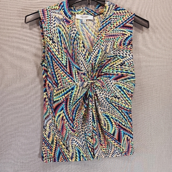 Jones Studio Tank Top PRIDE LGBTQ Women's Small SLINKY Rainbow Stretch Abstract - Picture 3 of 6